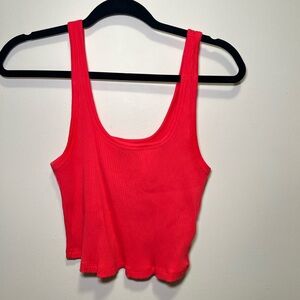 Old Navy Bright Red Ribbed Tank Top
